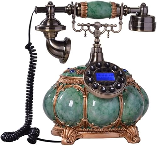 ZSEDP - Teléfono retro con cable de resina teléfono fijo vintage decorativo con identificación de llamadas rededial comprobación de llamadas manos