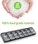 2 Pcs Pill Box Organizer 7 Day, Opret Weekly Pill Organiser Twice a Day with 14 Large Compartments for Vitamins Capsule Supplements Medication BPA Free