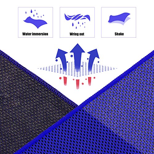 Biange Cooling Towels (40″x 12″, Pack of 30) for Neck and Face, Cold Towel for Hot Weather, Sports, Workout, Fitness, Gym, Yoga, Golf, Pilates, Travel, Camping & More