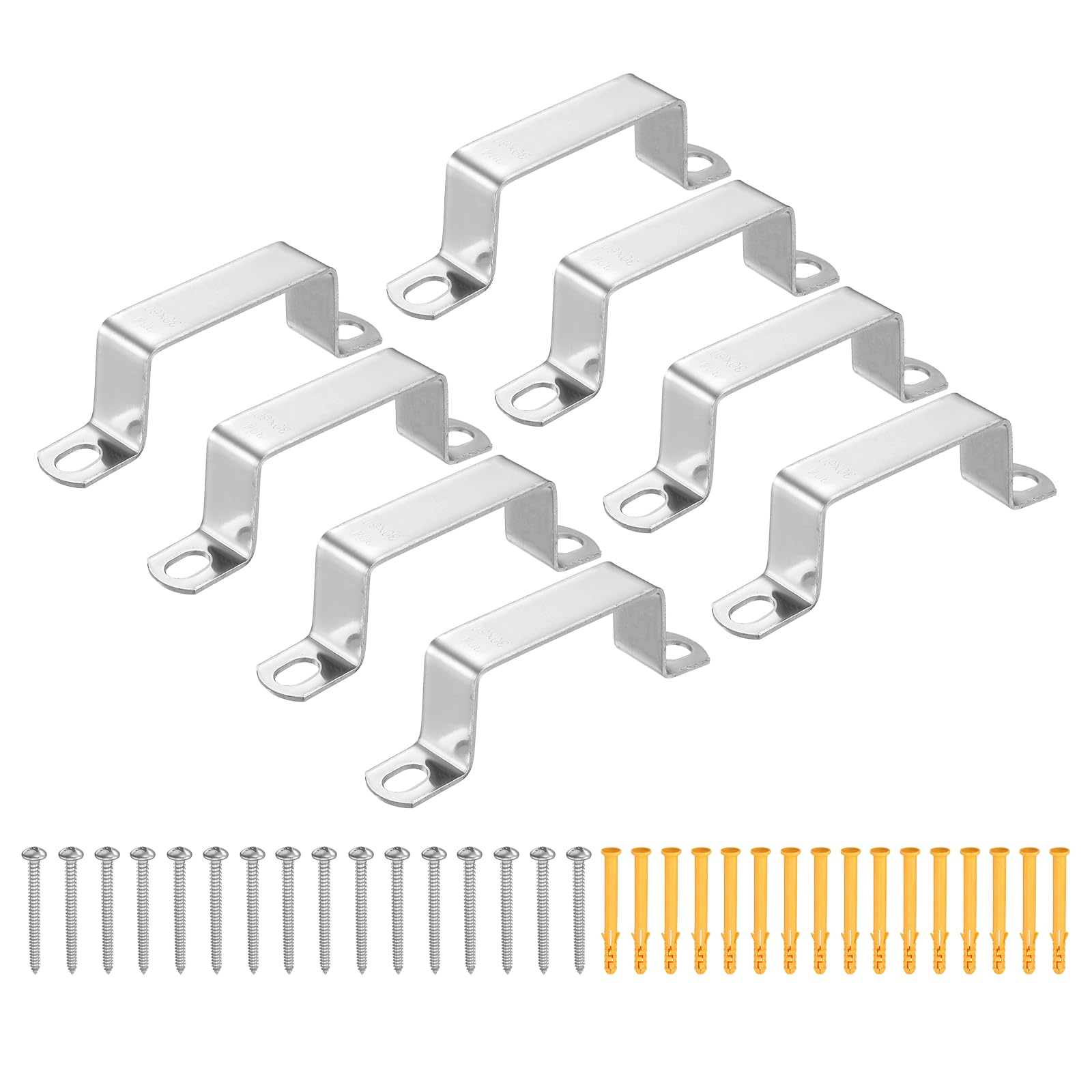 HARFINGTON 12 morsetti quadrati per tubi, 60 x 30 mm, in acciaio inox 304 | Morsetto a forma di U, staffa per connettore con fibbia a tubo quadrato con viti per tubo flessibile cavo recinzione ponte
