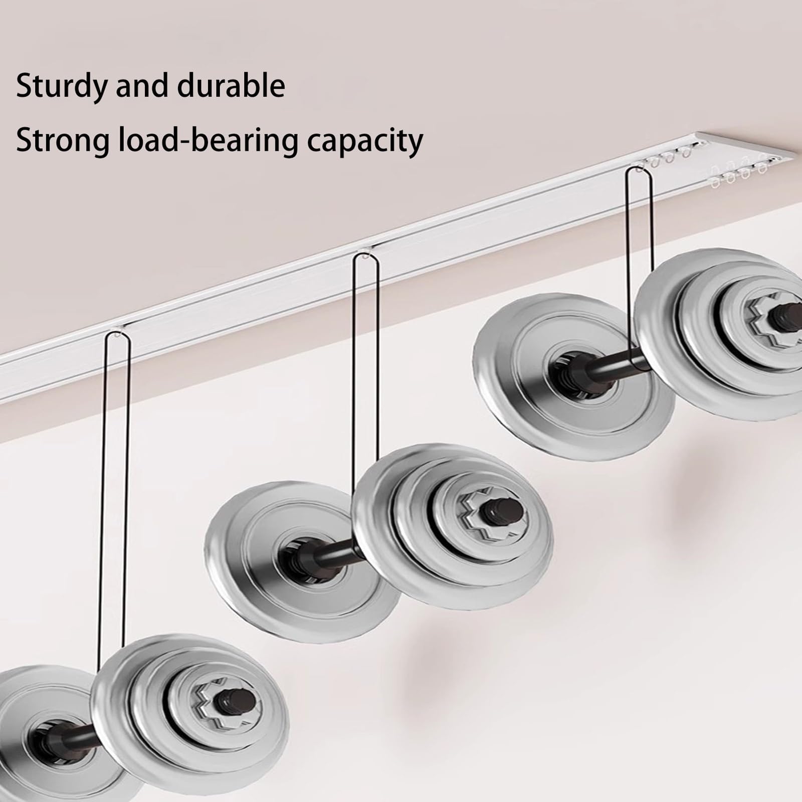 Riel De Cortina Doble Techo 2 3 4 5 6metros Riel De Cortina Oculto Riel De Cortina De Techo Silencioso De Aluminio Kit De Riel De Cortina Deslizante Con Rodillos Para Divisor(White,2m/6.6ft)
