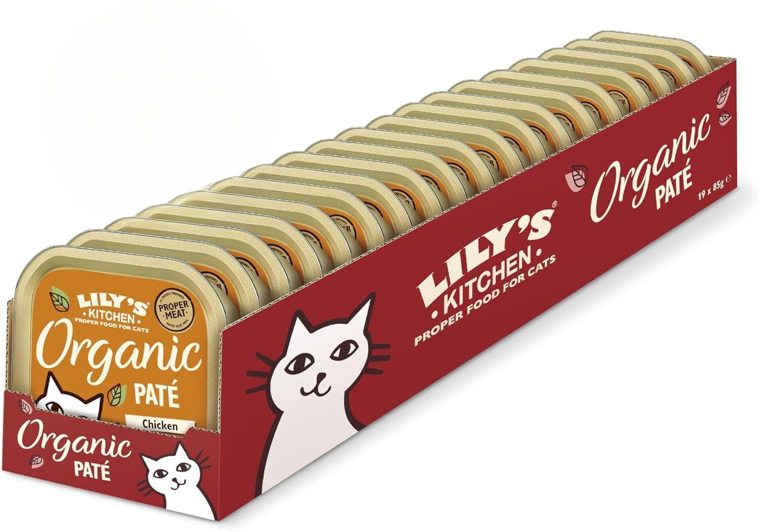 Lily's Kitchen Organic Chicken Pate Wet Cat Food Box 19x85G
