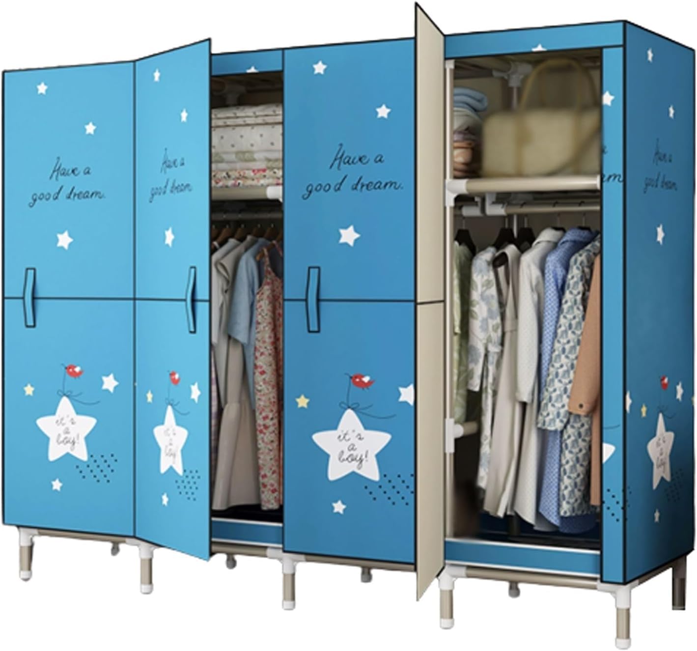 PEYNIR Einfacher Kleiderschrank, einfach zu montieren, temporärer Schrank, Wohnzimmer, Schlafzimmer, Stoff, stehende Kombination, Hängegarderobe, Kleidungs-Organizer Küche, Haushalt & Wohnen