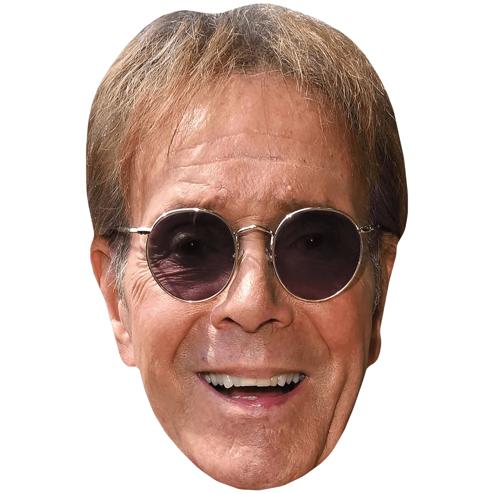 Cliff Richard (Glasses) Celebrity Mask, Flat Card Face, Fancy Dress Mask