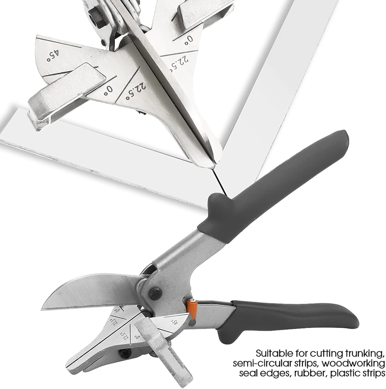 Adjustable Angle Trunking Scissors, Wire Trim Cutter Hand Tool with Fixed Lock for Cutting Woodworking, Rubber, Plastic Strips