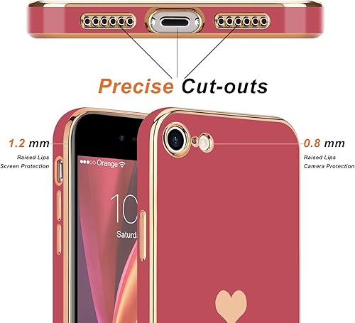 Miniatura 3 de Teageo Funda para iPhone SE 20202022, para iPhone 7, para iPhone 8, funda de teléfono para mujeres y niñas, lindo corazón de amor, cubierta suave de