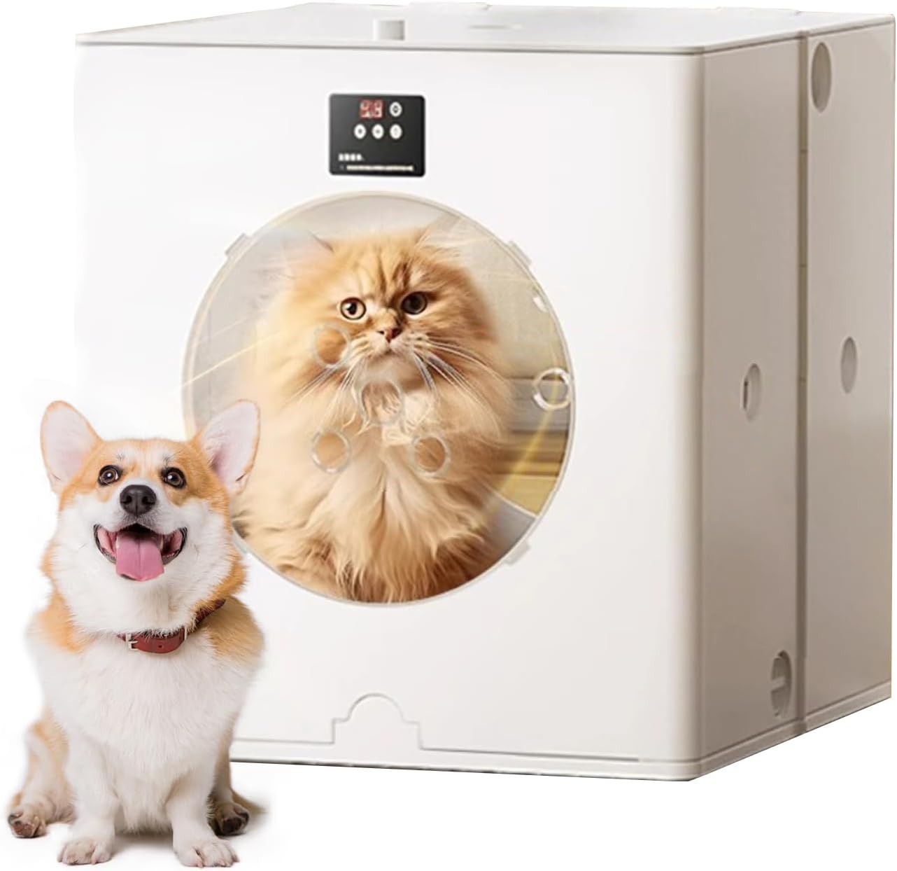 88L Foldable Automatic Pet Dryer Box for Cats and Small Dogs, 3-Speed Settings Smart Pet Drying Box, Cat Hair Dryer with Adjustable Temperature Control and Timer