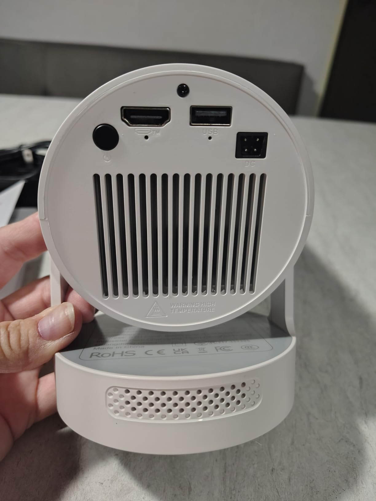 Back of the Magcubic projector showing ports