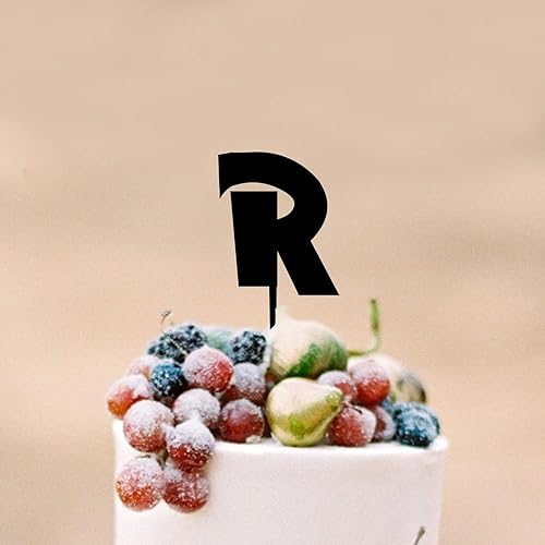 Miniatura 5 de Last Name Initial Wedding Cake Topper, Wedding Initials Monogram Topper Rustic Wreath, Custom Initial Cake Topper, Single Initial Cake Topper, Black