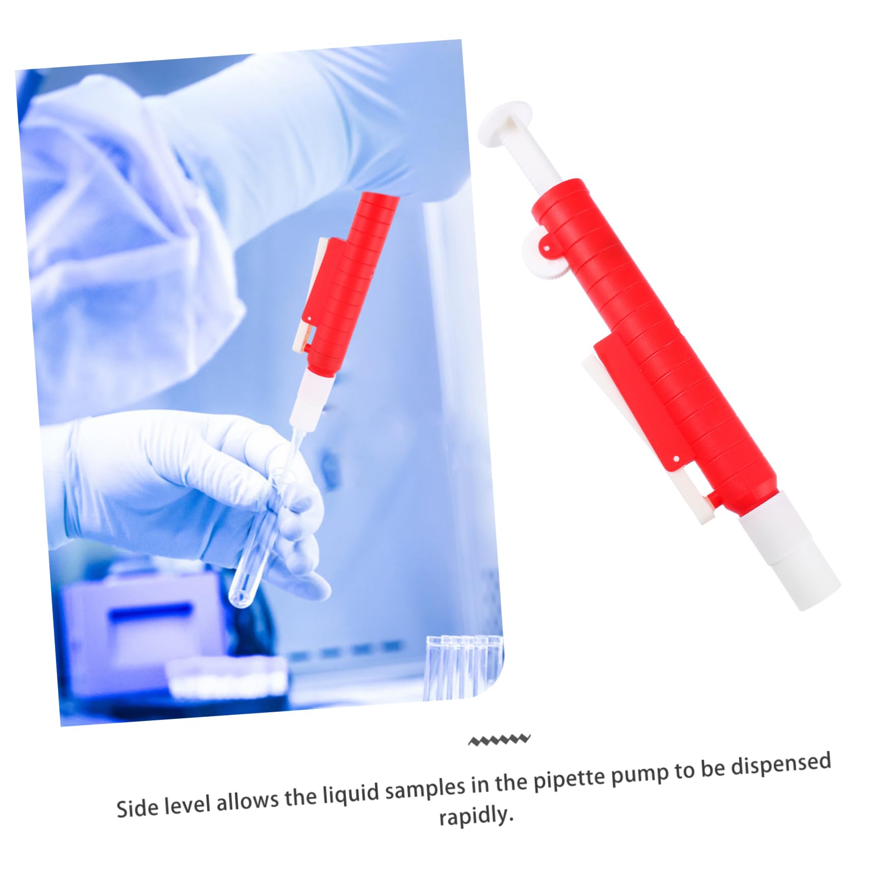 iplusmile Pompe à Pipettes de Laboratoire en Pp Rouge 25ml Distribution Rapide et Remplissage Précis pour Expériences Scientifiques