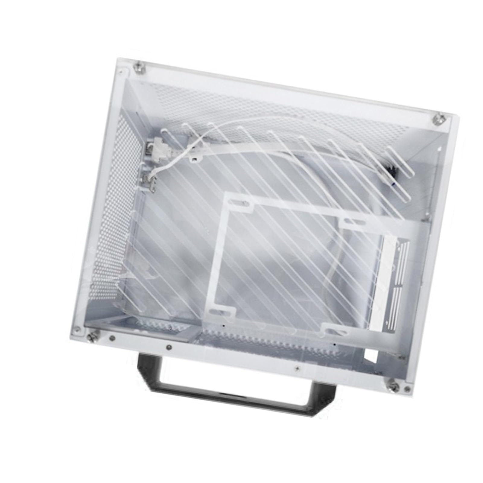 Generic Generic Kompaktowa, Trwała Obudowa Komputera ITX z Długim Procesorem Graficznym 280 Mm, Wolna przestrzeń Montażowa do Gier i Pracy, Panel Akrylowy, Idealna do Płyty Głównej MATX ITX, Czarna