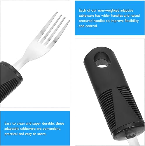 Miniatura 7 de Adaptive Utensils Set Weighted Utensils for Neurological Dysfunction and Elderly, Stainless Steel Fork, Knife, Spoon