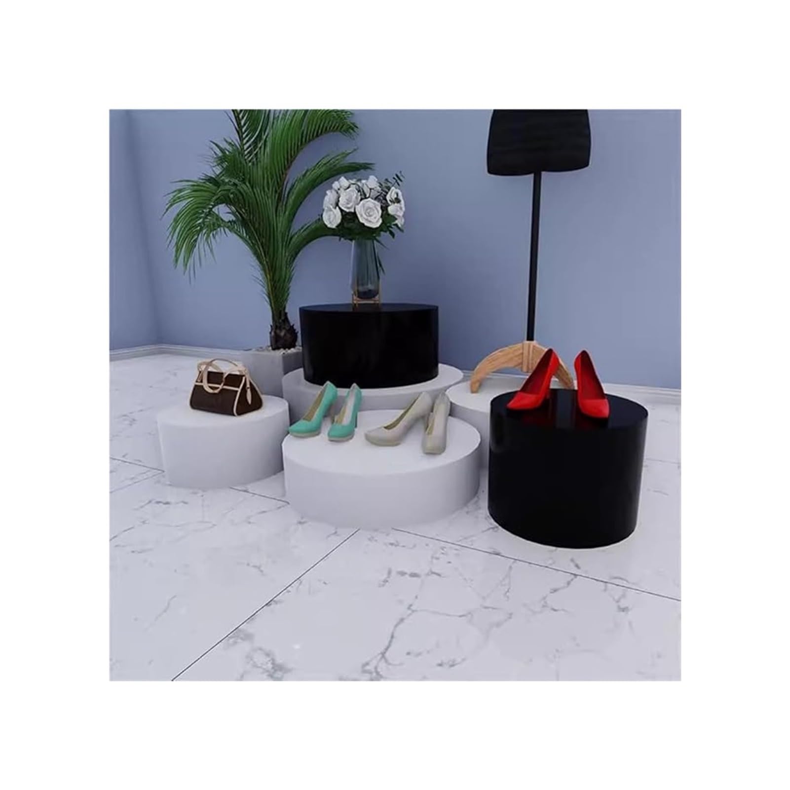 Amazon.com: Round Display Pedestal Stand for Clothing Stores - Black  Cylinder Display Platform (60x30cm/23.6x11.8in) Ideal for Live Streaming,  Wedding Dress Fitting, and Showcasing Products : Home & Kitchen