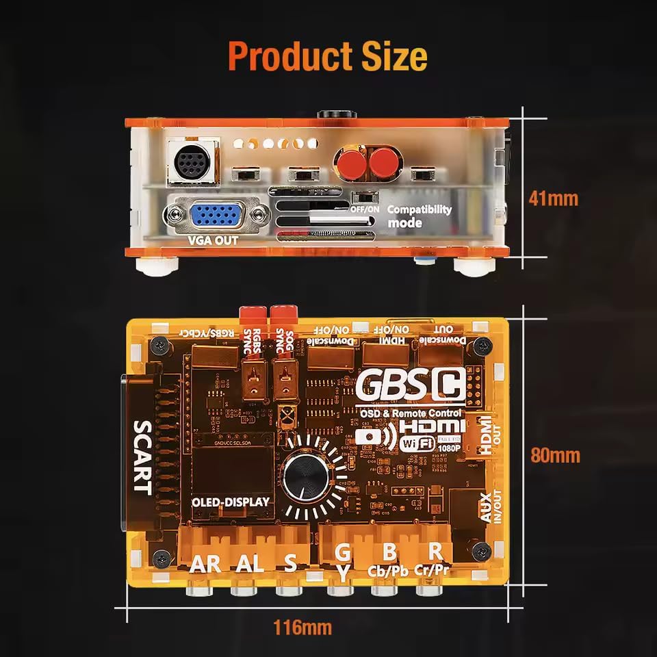 Miniatura 7 de TicKnot ODV-GBS-C - Mini convertidor de video RGBS ScartYPbPr a HDMI y VGA Upscaler para consola de juegos retro PS2N64DreamcastSaturno con cero