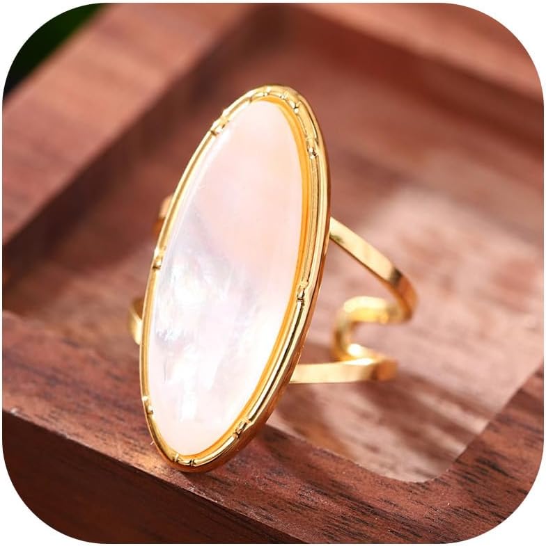 Oval Ring Boho Statement Rings Adjustable Fashion Jewelry Index Finger Middle Rings Anniversary Birthday Gifts for Women