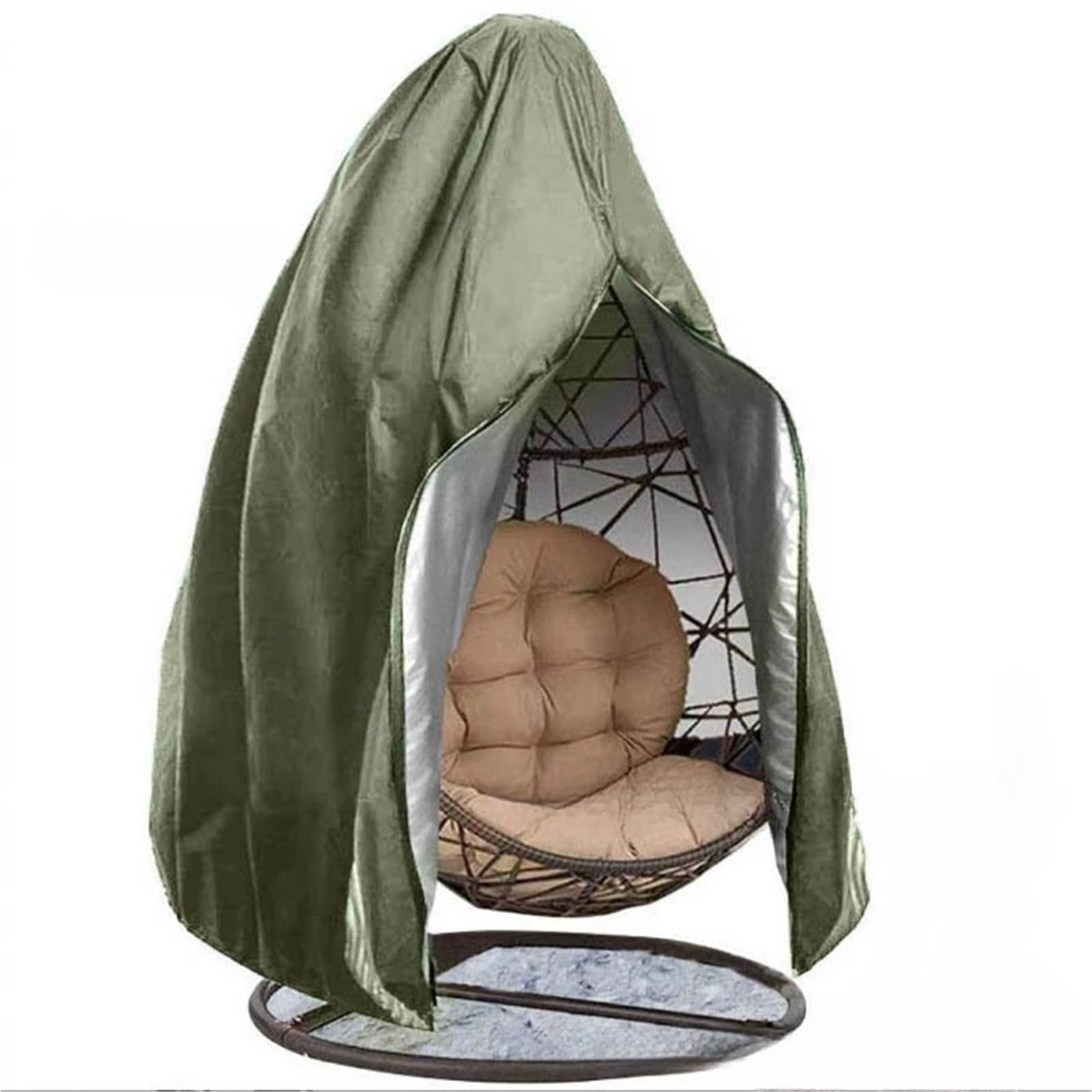 Black Patio Chair Cover Waterproof Egg Swing Protector with Zipper