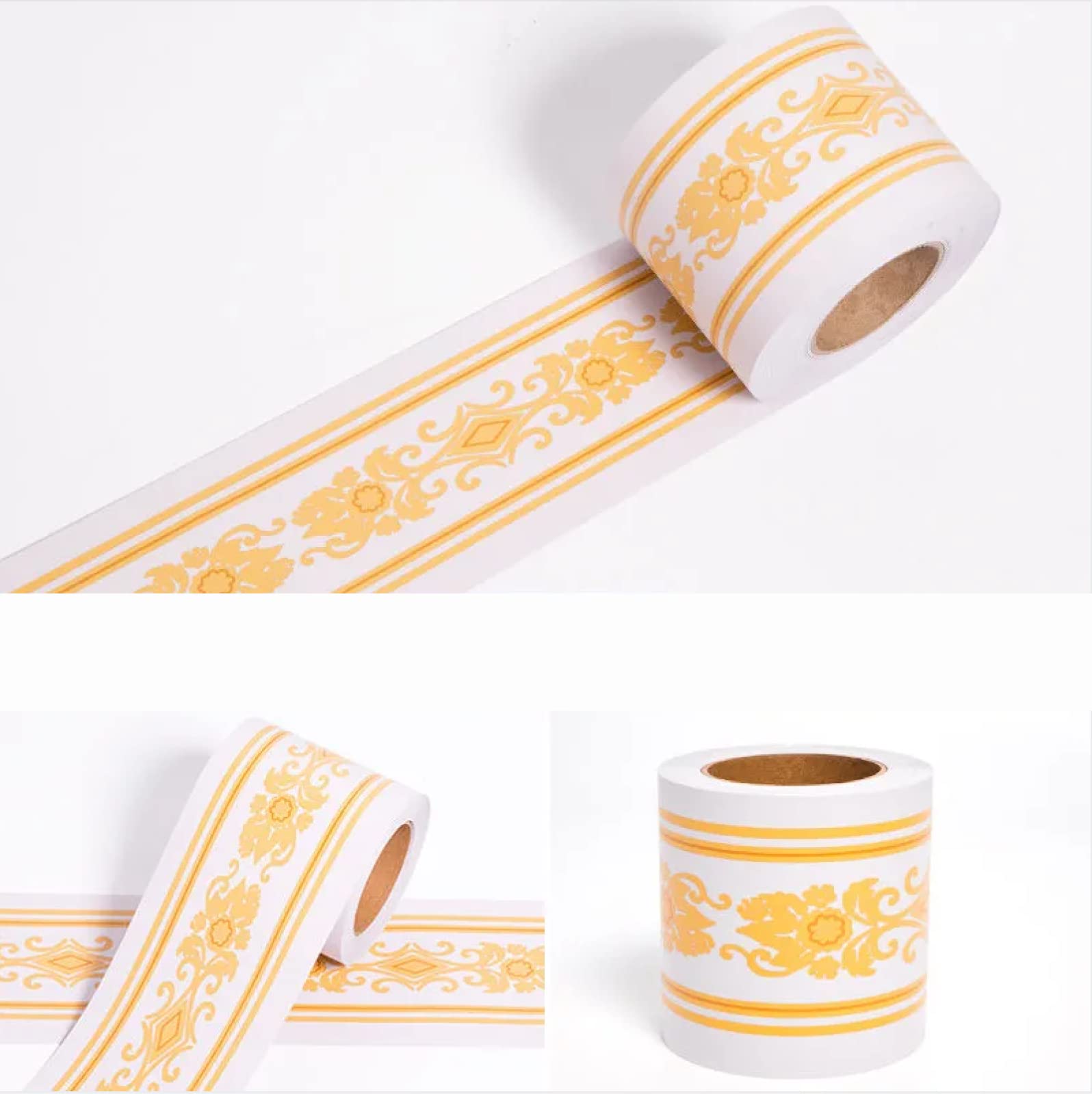 Sdsdgrw Yellow Pattern Wallpaper Border, Wallpaper Border Stickers For Walls And Ceiling Multicolor(,12Cm X 1000Cm)