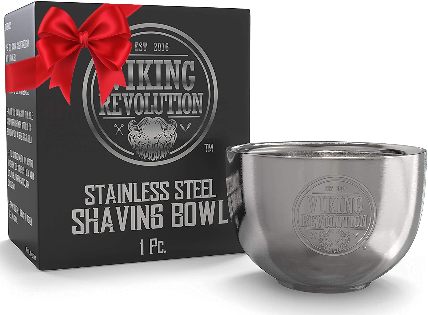 Viking Revolution Stainless Steel Shaving Soap Bowl- Shaving Mug for Shave Cream & Soap- Double Layer, Unbreakable Shaving Cup for Wet Shave 3.2" x 2.2"
