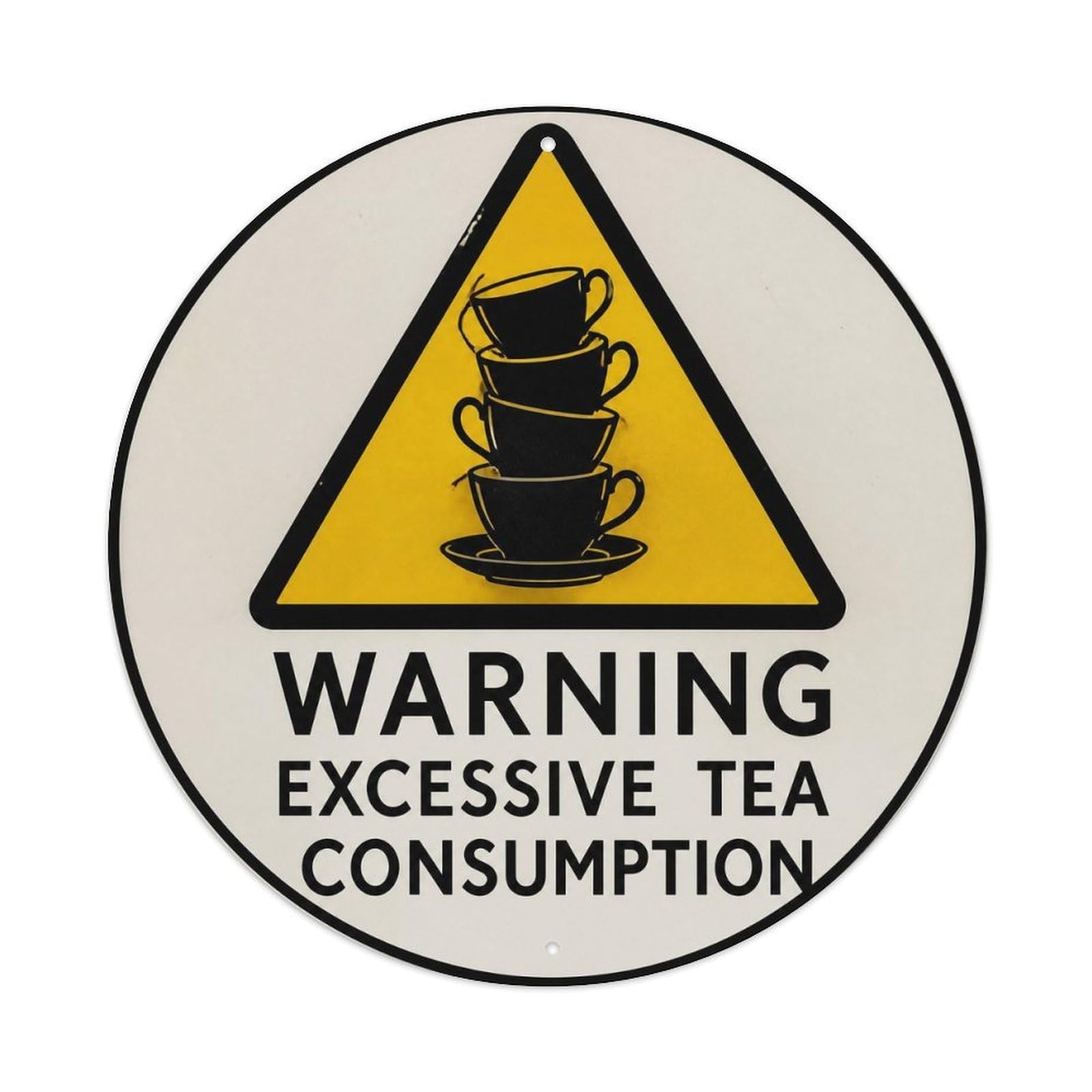Olyhtr 8X8inch Classic Style Heritage Typography Tea Humor British Witty Notice Metal Tin Sign