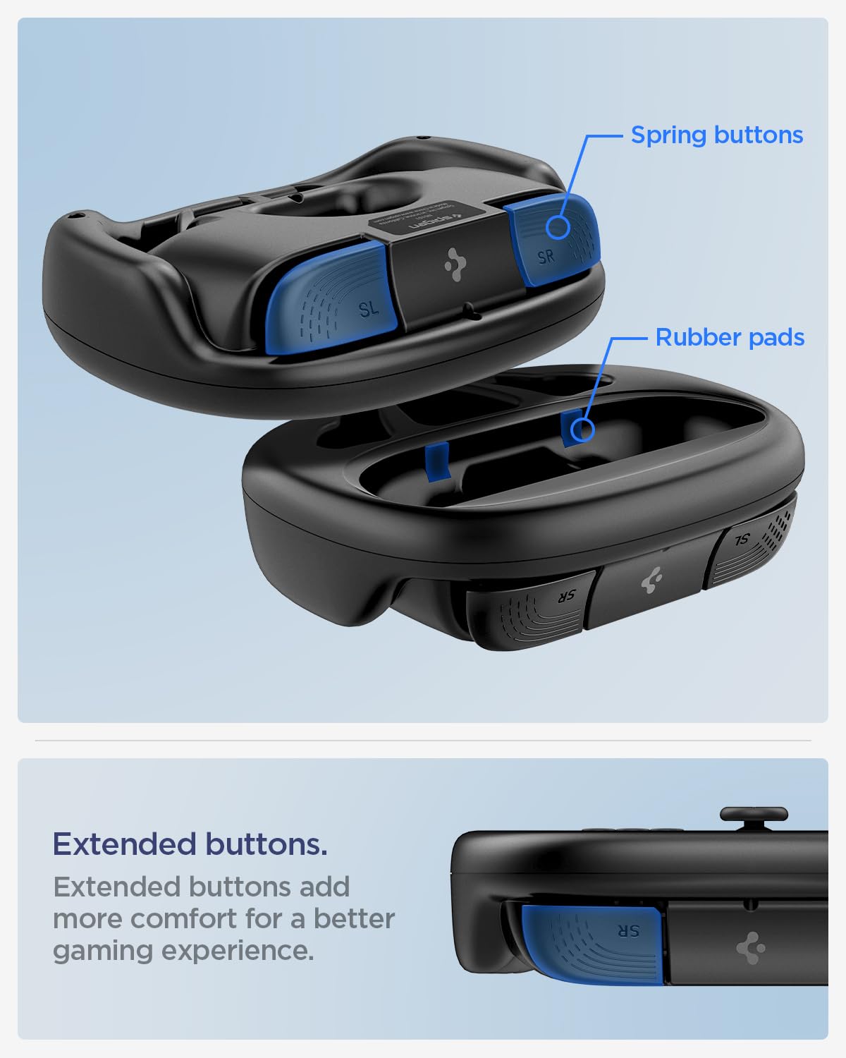 Spigen Volante Joycon 2 Controller Handle NS101 Compatible con Nintendo Switch 2 Joy-con (2025), Volante Joy-Con para Switch 2 - Negro
