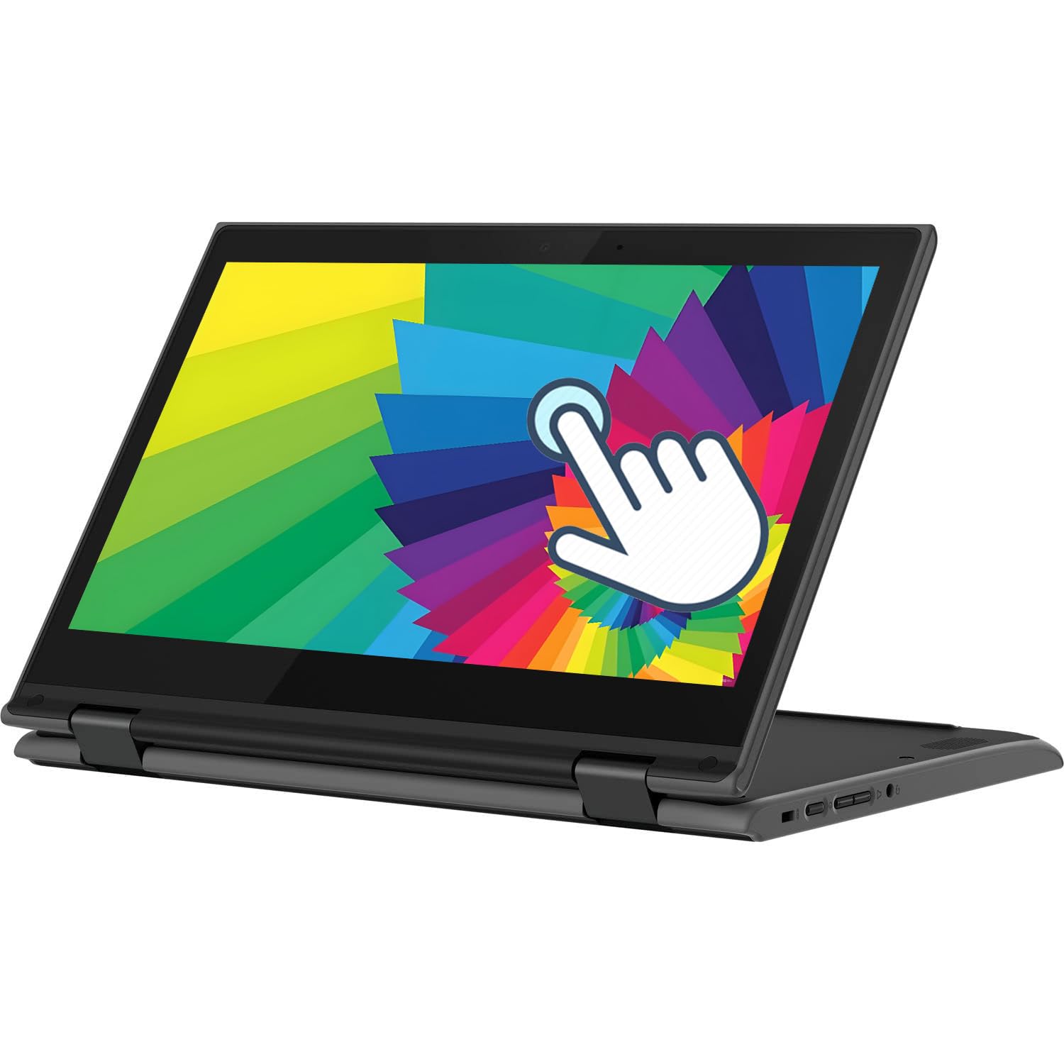 Lenovo Chromebook 300e - Laptop Convertible 2 En 1 En Negro Procesador AMD De Hasta 2.4 GHz 32