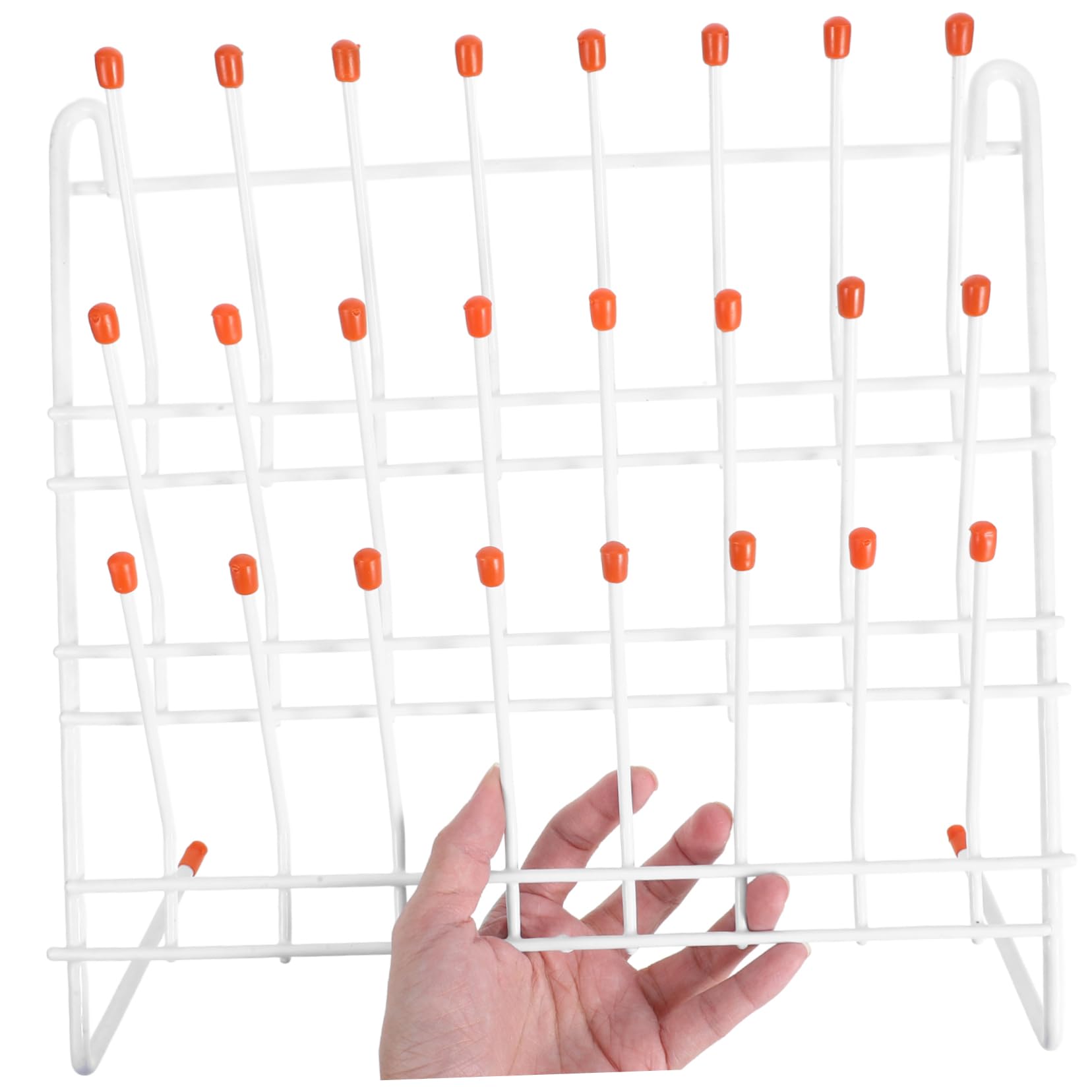 Ciieeo Rejilla de Drenaje Soporte Ligero de Hierro Blanco, Fácil de Transportar y Almacenar para Tubos de Ensayo y Vasos de Laboratorio para Trabajo en Laboratorio