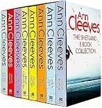 Ann Cleeves Shetland Series 8 Books Collection Set (Raven Black, White Nights, Red Bones, Blue Lightning, Dead Water, Thin Air, Cold Earth, Wild Fire)
