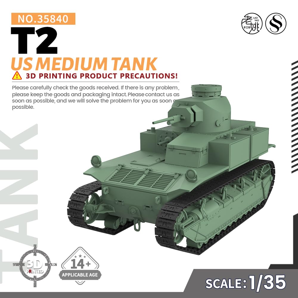 MRY-SFW SS35840 1/35 zestaw do budowy modelu wojskowego US T2 Czołg średni