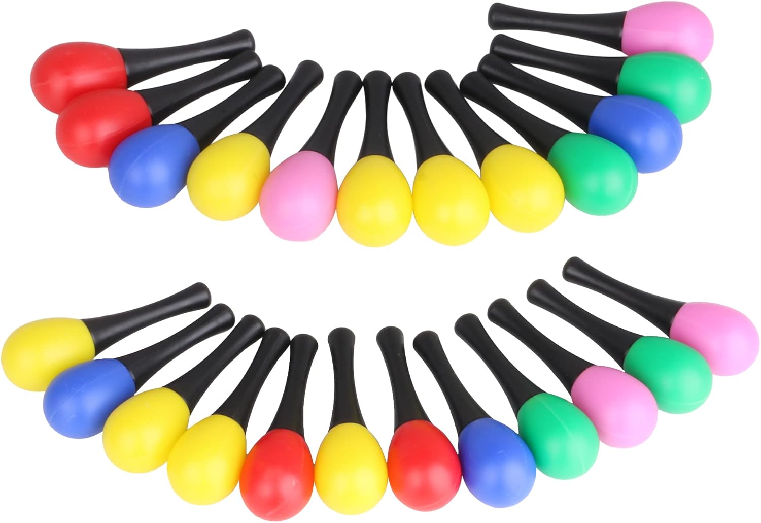 BQLZR 13x3.9cm Plastic Maracas Rattle Shakers Musical Instrument Pack