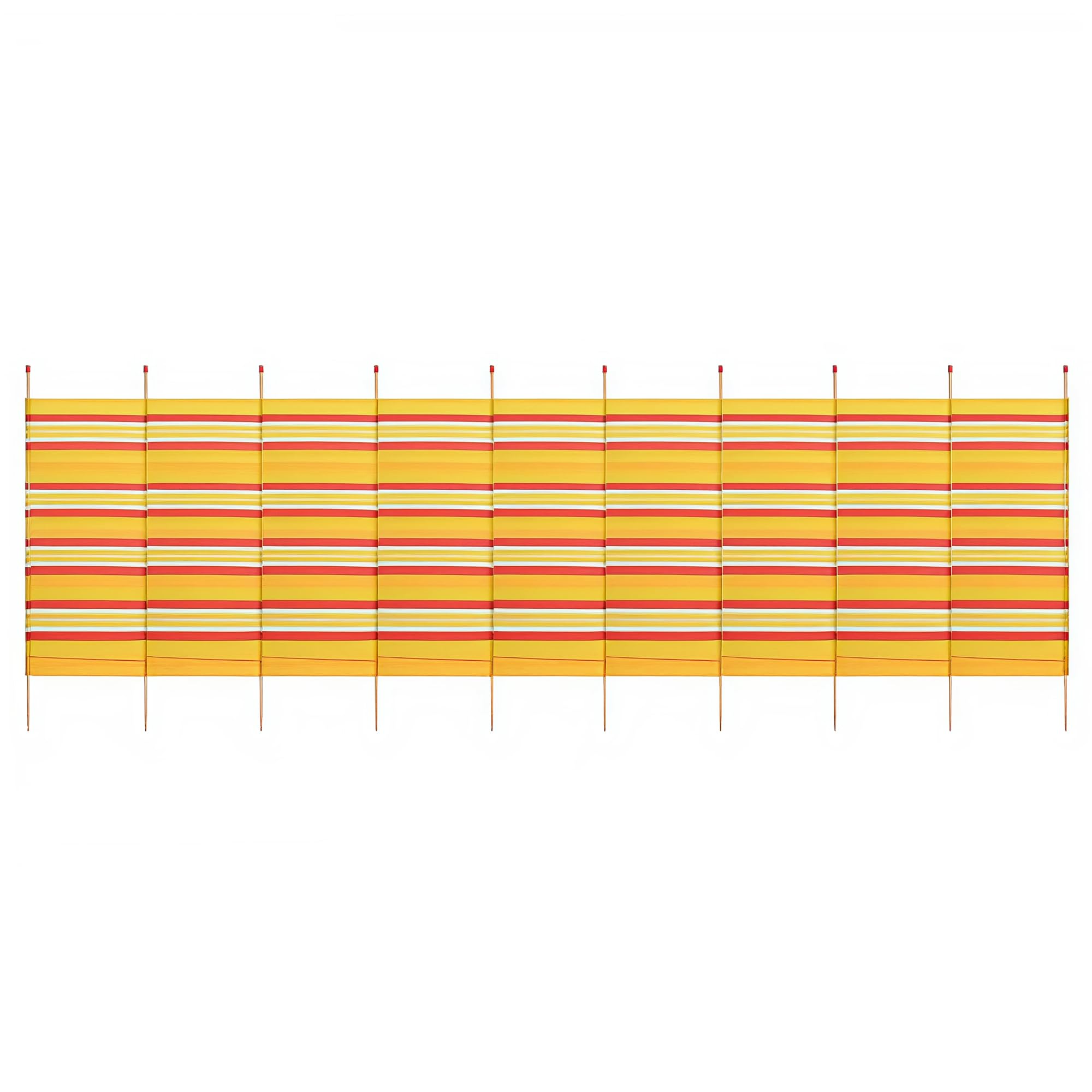 BONAFIDE Large 4 5 6 8 10 Pole Yellow Windbreak, 5ft Height Extra Tall Colorful Wind Break for Camping, Caravan & Garden, Festival and Beach Windbreaker, Easy Setup, Sun Shelter (10 pole)