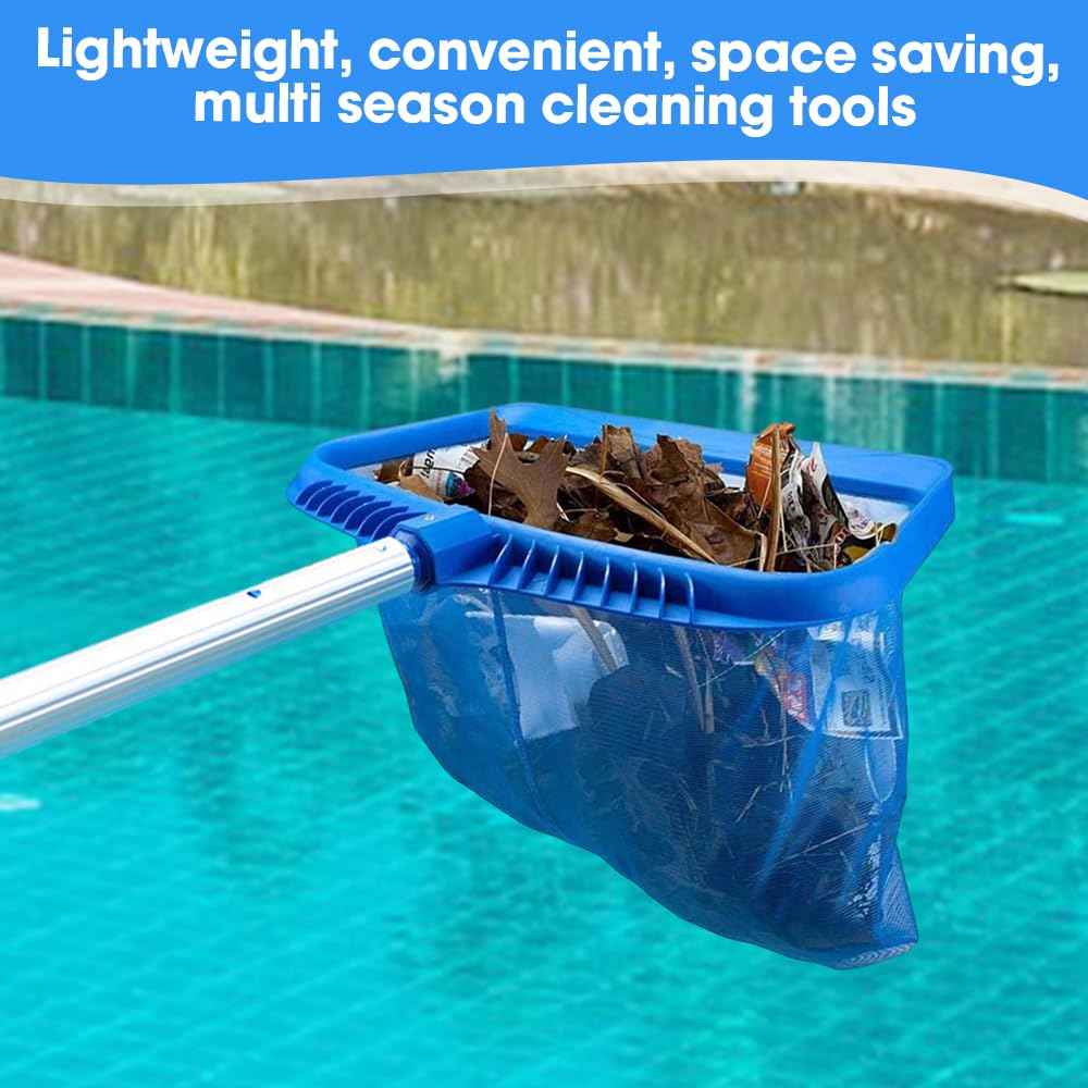 Retino per Piscina, Retino Superficie per Piscina, Pool Skimmer Net, Pool Leaf Skimmer Net, Plastic Framed Fine Mesh Net, per Tutte Le aste telescopiche, Blu