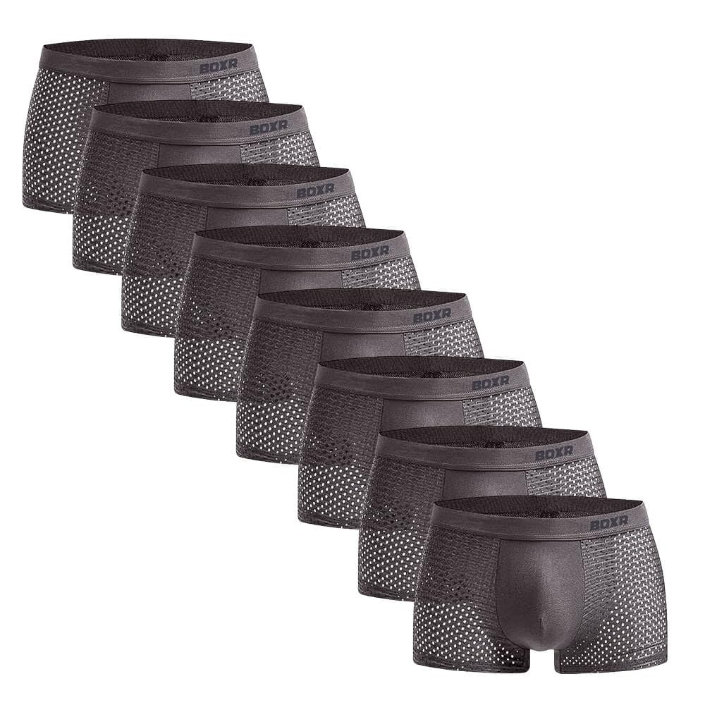 BOXR Boxer Uomo in bambù – Confezione da 8 - Mutande Intimo Uomo Traspirante, Ultra Morbido ed Elasticizzato - Perfetti per Ogni Giorno e per Lo Sport (Taglie S–3XL)