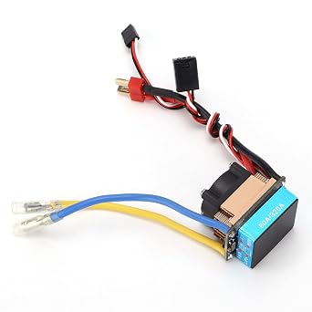 Waterproof 60A Dual - Way Brushed ESC with Cooling Fan and 5V 3A BEC, T - Plug for 1/10 RC Car Including Axial SCX10 TRX4