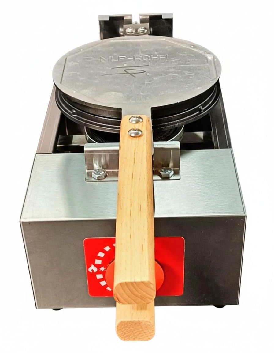 Shoppers Hub PNQ GAS Based Waffle Maker Round Shaped 4 Slot with Wooden Handle for Perfect Fluffy Belgian Waffle Making for Heavy Duty Use In Waffle Outlets, Cafes, Hotels, Restaurants, Bakeries.-image-44