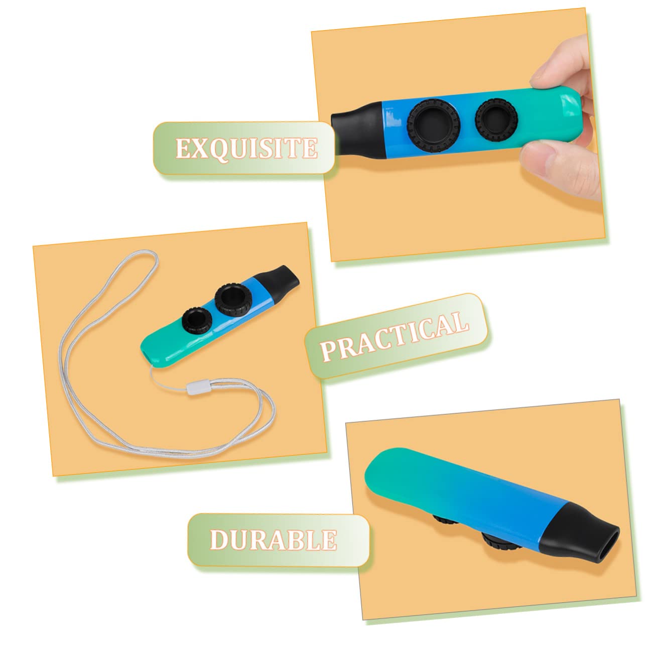 TOYANDONA 4juegos Kazoo Profesional Para Niño Niña y Adultos Doble Agujero Instrumento Musical Para Acompañar Guitarra Ukelele Violín y Piano Diseño Gradiente Fácil De Tocar