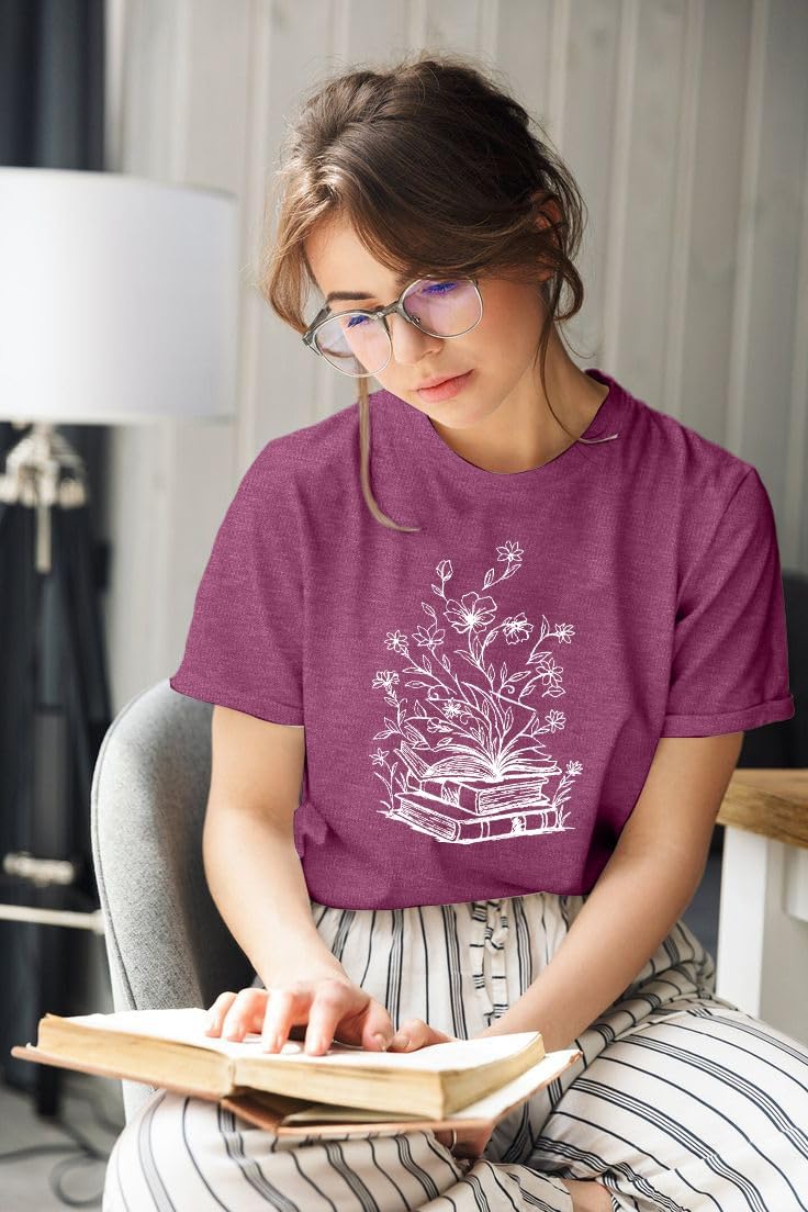 Book T-Shirts for Women It's A Good Day to Read Shirts Book Lovers Shirt Casual Short Sleeve Tee Tops - Image 2
