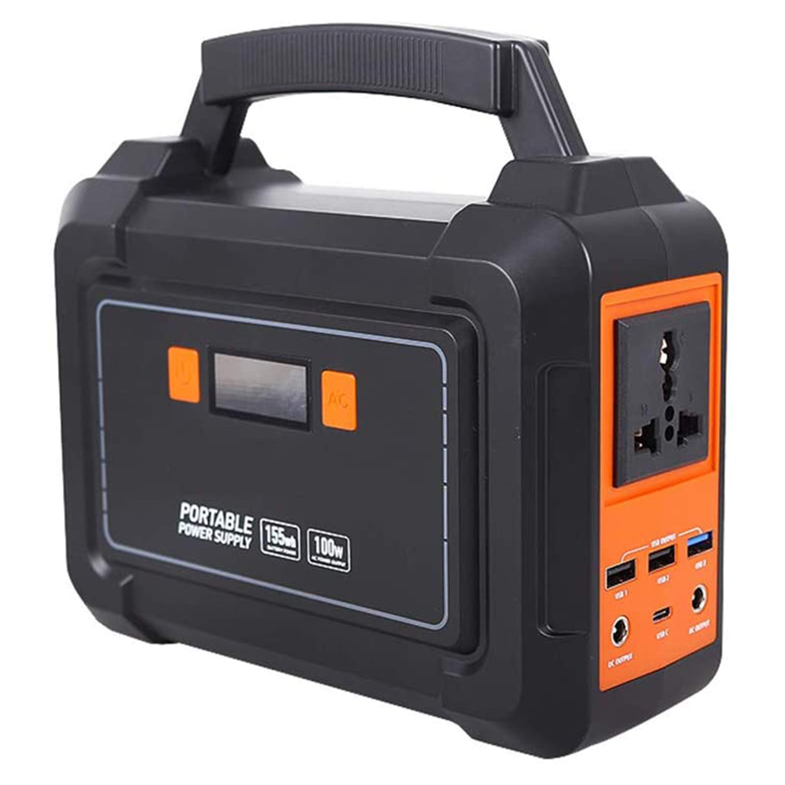Generatore Corrente Portatile 155Wh Generatori Solari Campeggio Alimentazione a Batteria al Litio con Uscita AC/DC/USB/Type-C Torce a LED per Casa Emergenza Avventura Viaggio