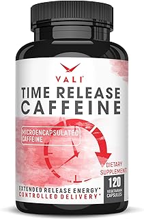 VALI Time Release Caffeine 100mg Pills - Smart Slow Release for Extended Energy & Focus. Advanced Nootropic Supplement. Brain Booster for Active Performance, Alertness & Clarity. 120 Veggie Capsules