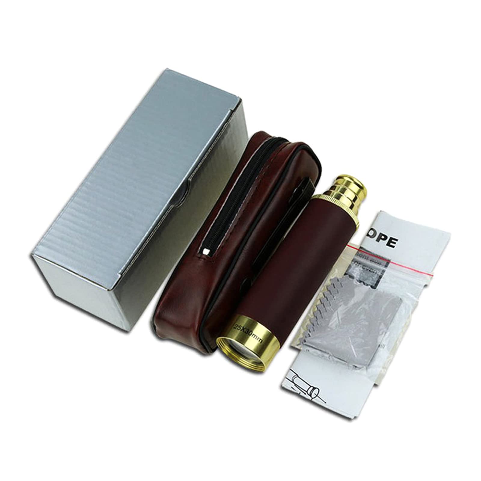 Retro Pirate Zoomable 25x30 Spyglass Portable Handheld Vintage Monocular for Kids & Surv Vintage Monocular Monoculars for Adults