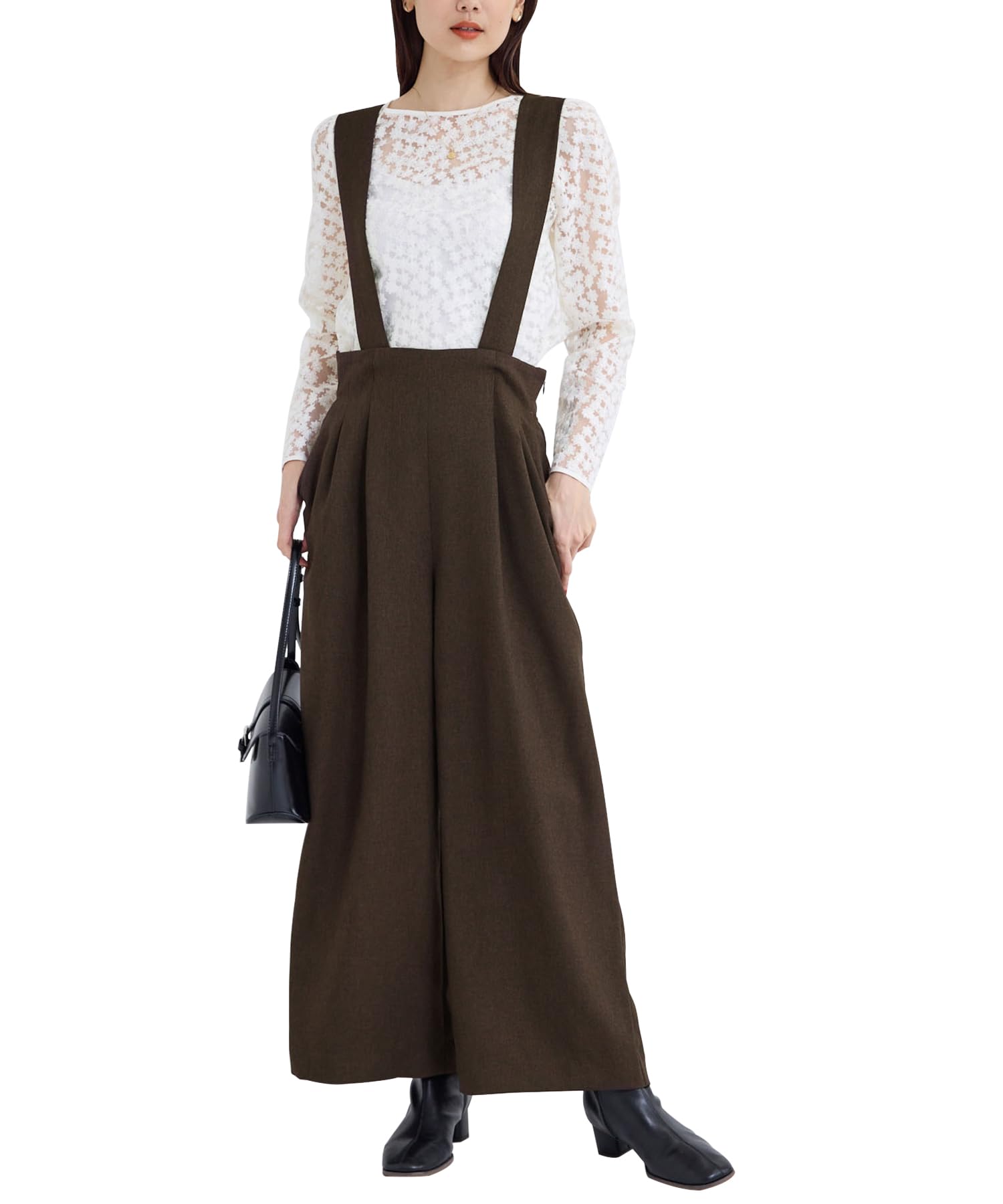 Amazon | [ロペピクニック] パンツ ウールライクサスペンダー