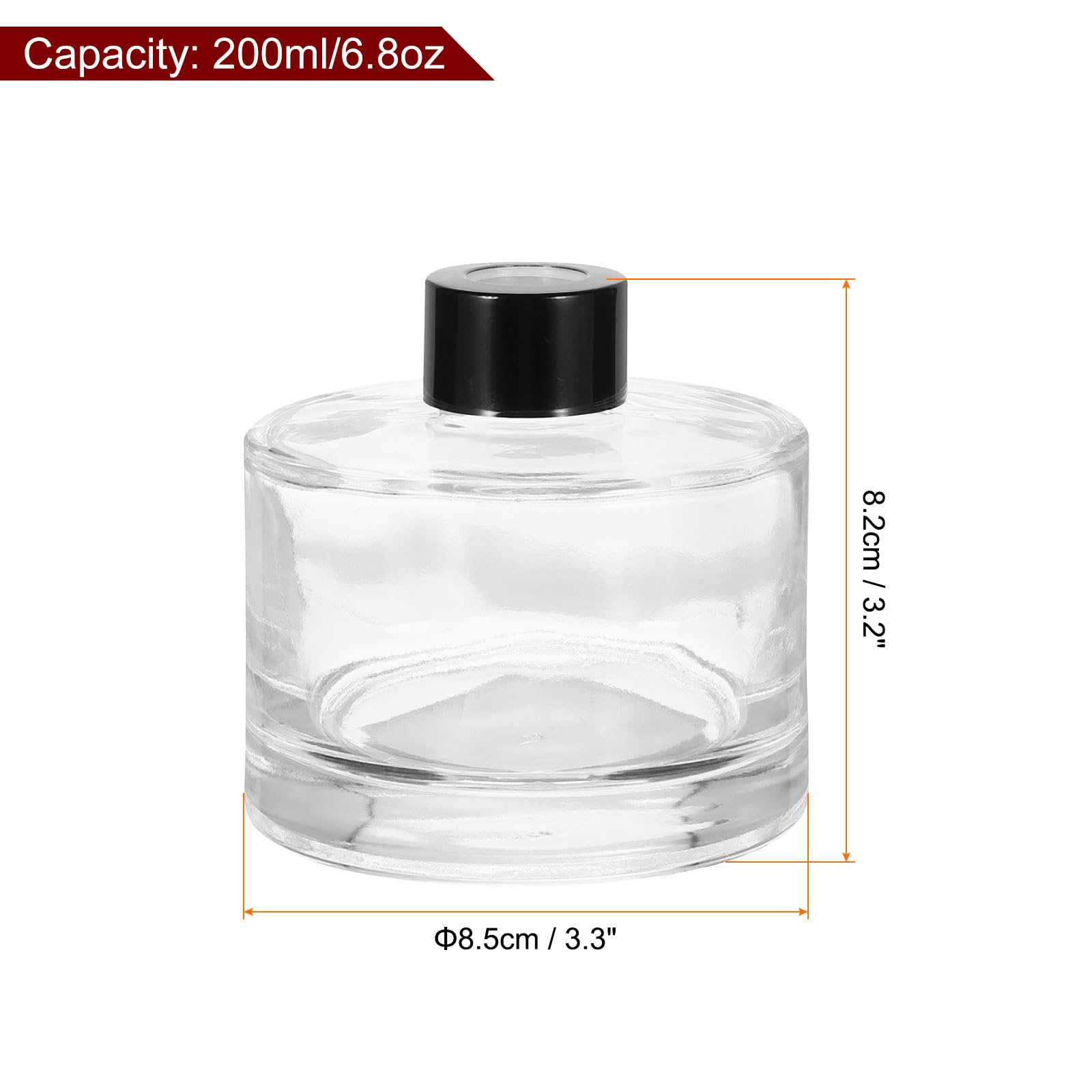 HARFINGTON 2pcs 200ml/6.8oz Empty Glass Diffuser Bottle 3.2