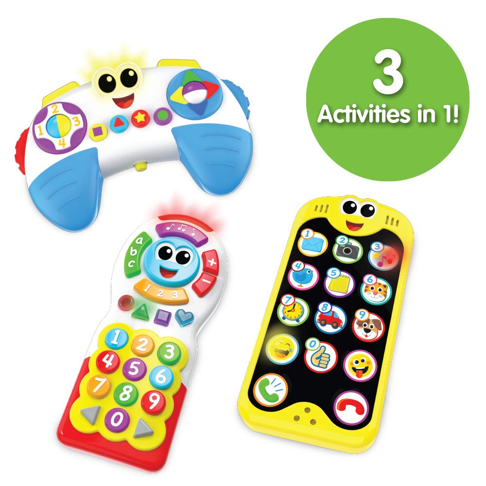 The Learning Journey Early Learning - On The Go Activity Set (3 Pack) Phone, Remote, and Controller - Baby Remote Control Toy for Boys & Girls Ages 3 Months and Up - Award Winning Toys