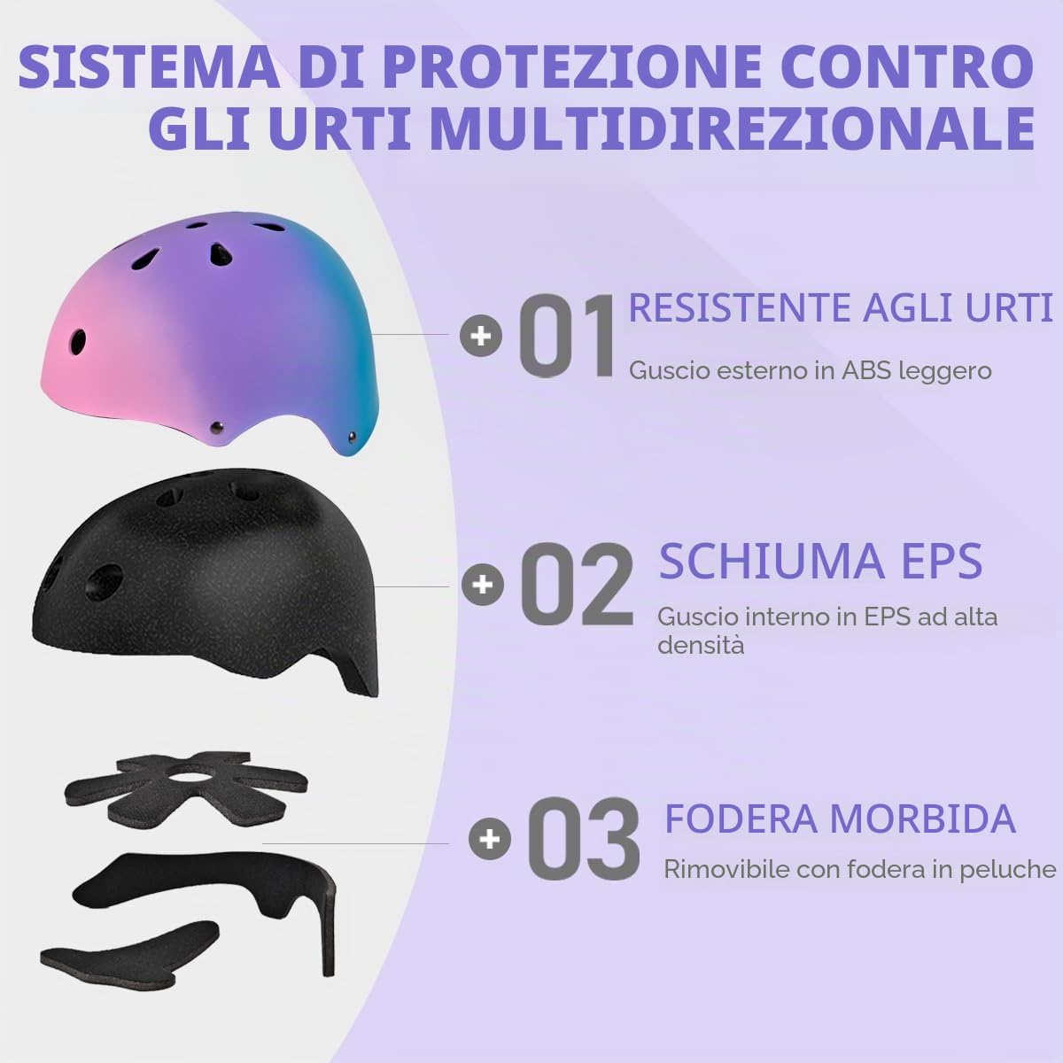 Casco da Bicicletta per Bambina Bambini Taglia S/M Regolabile 51-58 cm Ventilato, Casco Bambini per Monopattini, Tricicli, Pattini a Rotelle