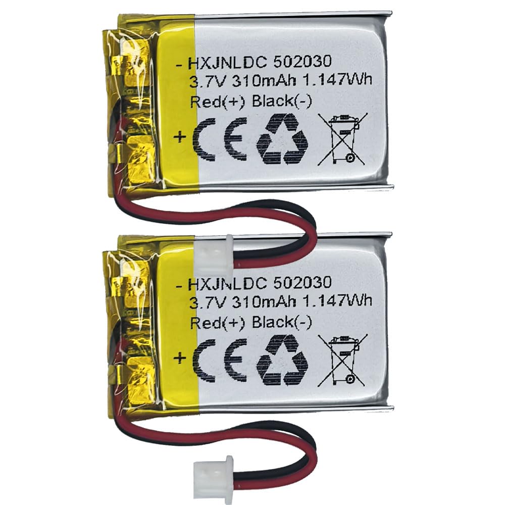 3.7V 310mah 502030 Remplacement de la Batterie pour Casque Bluetooth VXI BlueParrott B250-XT dashcam Nextbase Dash cam 402G 412GW 512G Cobra 840 Porte-clés cam 808 Petite caméra C3, C11 16
