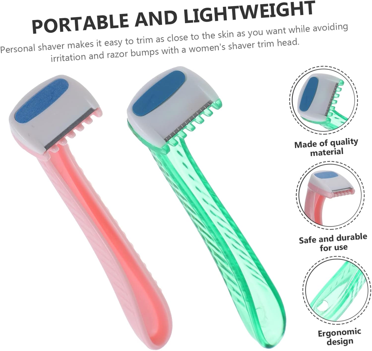 CALLARON 6pcs Women Hair Removal Portable Body Hair Shaver for Arms Legs and Privates Travel-Friendly Design for Easy Grooming and Beauty Care