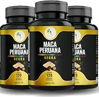 KIT C/3 Un. Maca Peruana Negra + Potente%100 Pura 120 Cápsulas - Fits Life