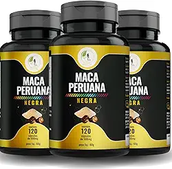 KIT C/3 Un. Maca Peruana Negra + Potente%100 Pura 120 Cápsulas - Fits Life
