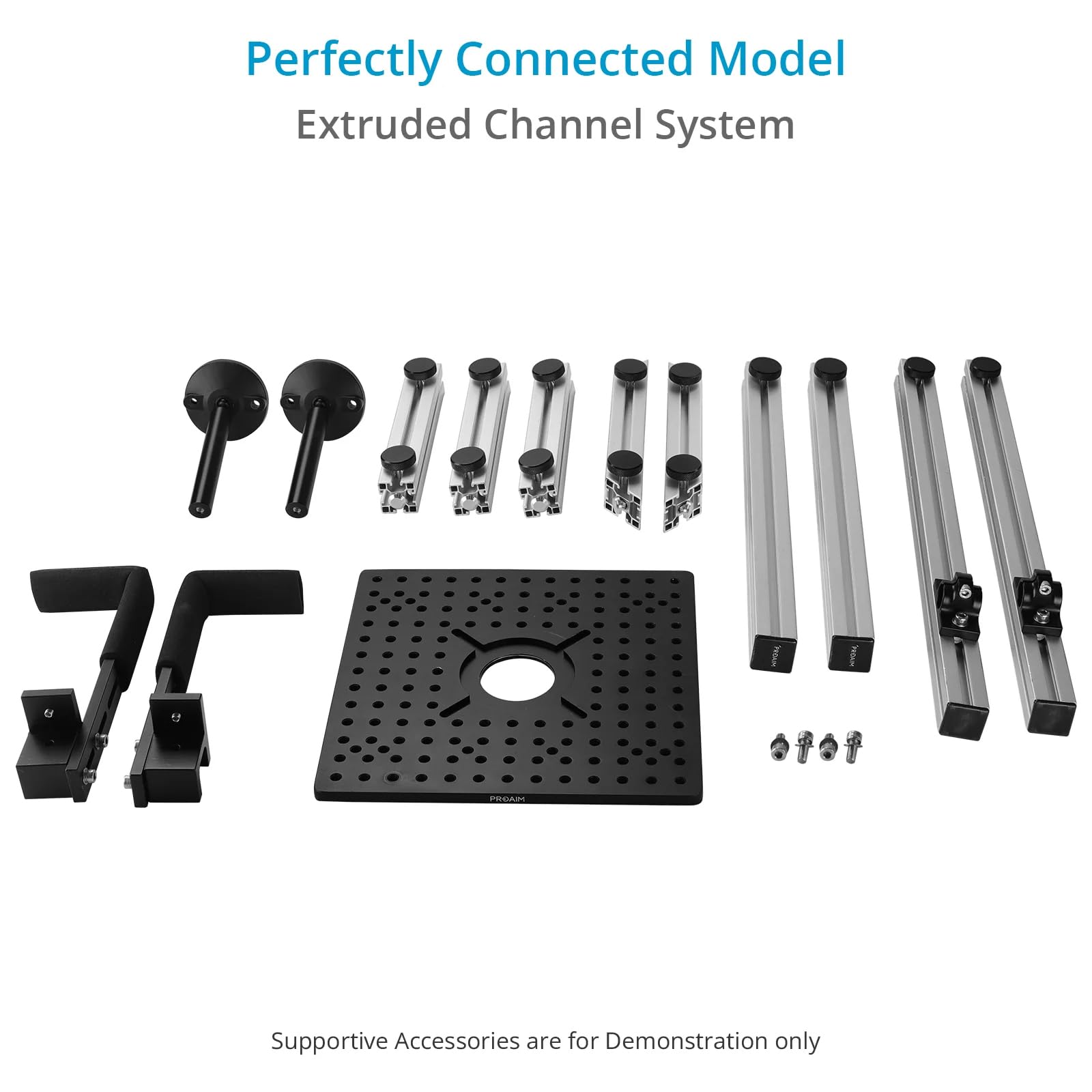 Proaim Smart Side Camera Car Mount Hostess Tray Kit. Piastra di formaggio con supporto Mitchell. Carico utile fino a 22.6kg/50lb. (CM-SSHT-01)