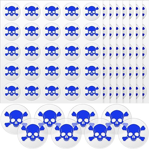 Image of Leinuosen Helmet Stickers Football Baseball Helmet Decals 1-1 /8 Inch Vinyl Sports Football Decals Self Adhesive Hockey Stickers for Hockey, Lacrosse, Batting(Clear Print Blue,Skull)