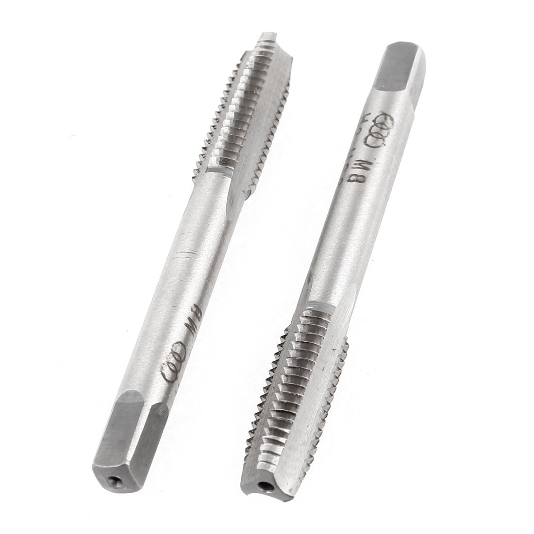 Aexit 2 Pcs Dies M8x23mm HSS 3 Flutes Machine Screw Thread Straight Round Threading Dies Metric Taps